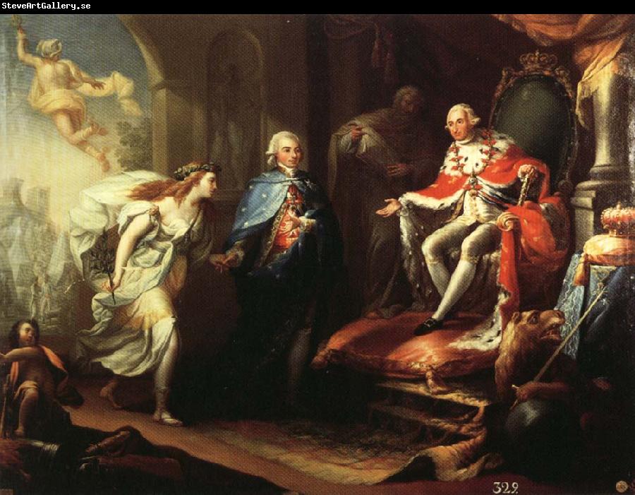 Jose Aparicio Inglada Godoy Presenting Peace to Charles IV